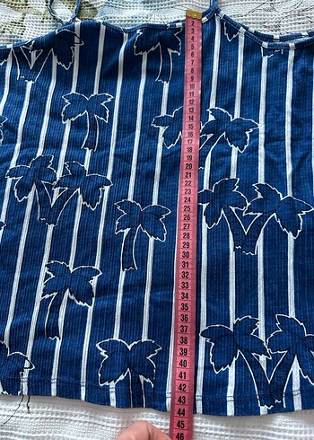 Kız Çocuk Mavi Çizgili Askılı Atlet - Görsel 3