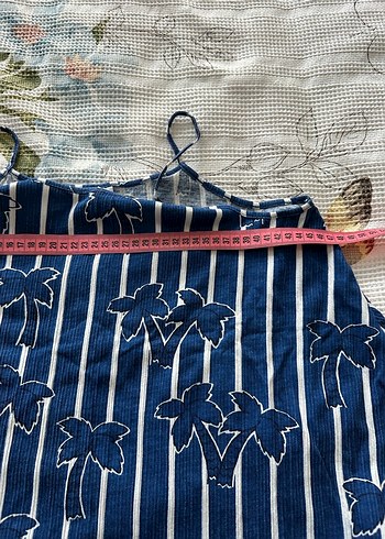 Kız Çocuk Mavi Çizgili Askılı Atlet - Görsel 5