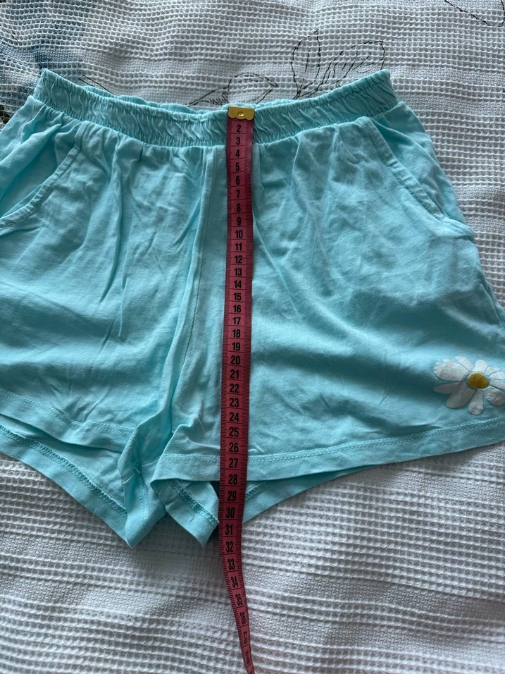 çocuk Mavi Pamuklu Mini Şort - Görsel 3