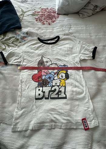 BT21 Baskılı Kız Çocuk Tişörtü Kısa Kollu - Görsel 2
