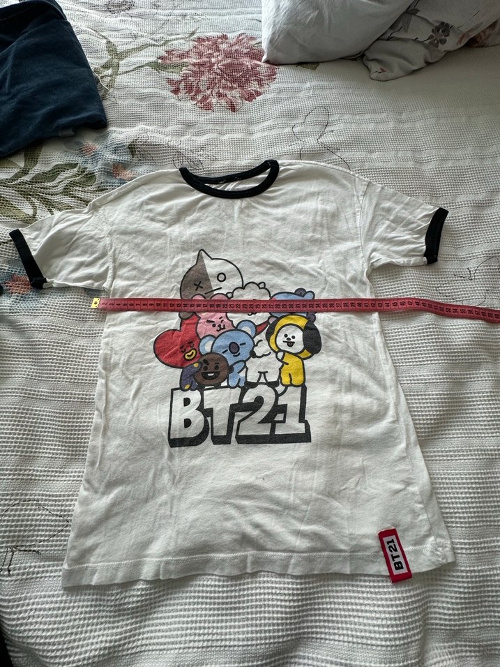 BT21 Baskılı Kız Çocuk Tişörtü Kısa Kollu - Görsel 2
