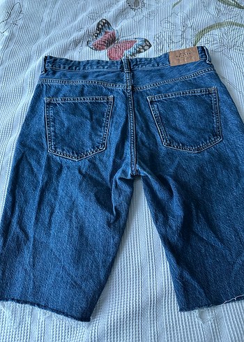 Düğmeli Mavi Kadın Denim Şort - Görsel 2