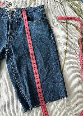 Düğmeli Mavi Kadın Denim Şort - Görsel 4