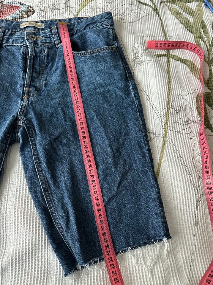 Düğmeli Mavi Kadın Denim Şort - Görsel 4