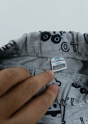 Gri Desenli Düğmeli Erkek Bebek eşofman - Görsel 2