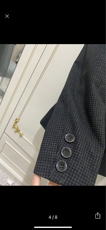 m Beden gri Renk Kaşe blazer ceket