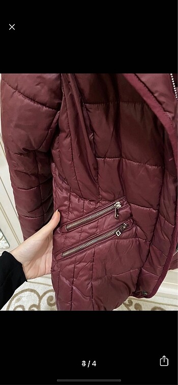 s Beden bordo Renk Bordo şişme mont