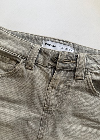 Bej Denim Mini Etek - Görsel 2