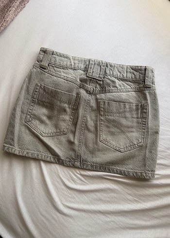 Bej Denim Mini Etek - Görsel 3