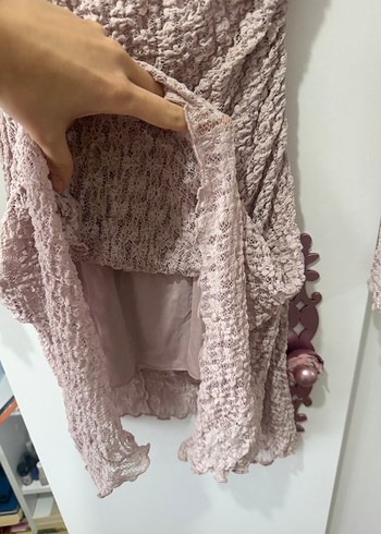 Bej Bohem Uzun Kollu  Elbise - Görsel 3