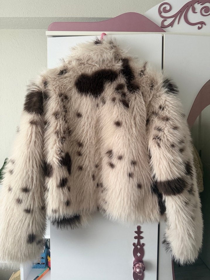 Leopar Desenli Kadın Suni Kürk Ceket - Görsel 3