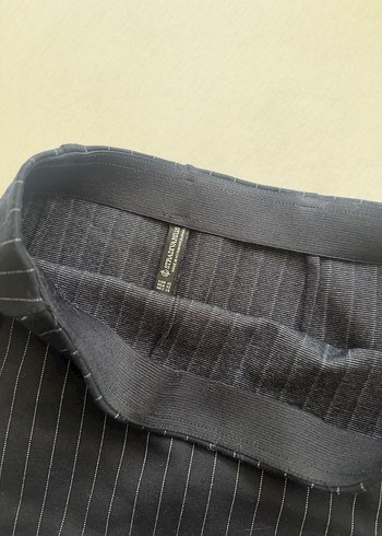 Çizgili Lacivert Midi Etek - Görsel 2