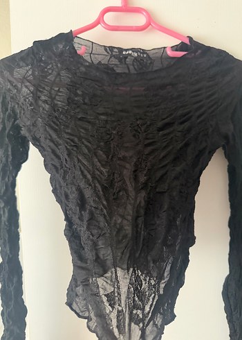 Uzun Kollu Siyah Dantelli Gotik Bluz - Görsel 2