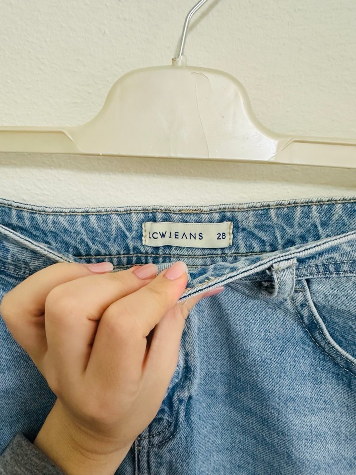 Kadın Mavi Mini Denim Şort - Görsel 3