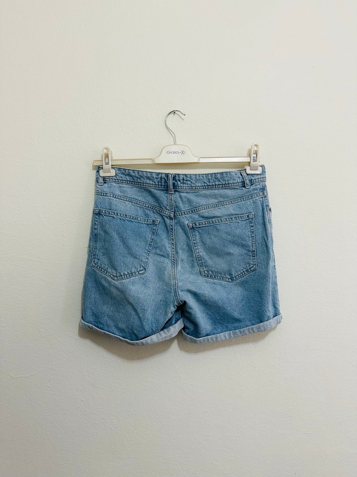 Kadın Mavi Mini Denim Şort - Görsel 2