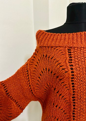 Bohem Tarz Kısa Örgü Kadın Kazak Fahriye Evcen Koton - Görsel 3