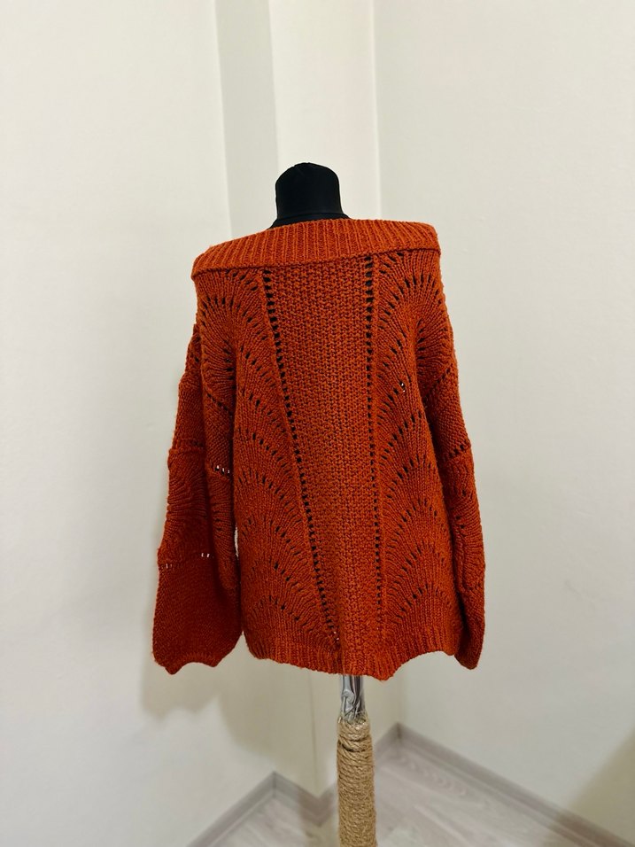 Bohem Tarz Kısa Örgü Kadın Kazak Fahriye Evcen Koton - Görsel 4