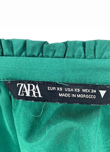 xs Beden yeşil Renk Kabarık Zara Elbise