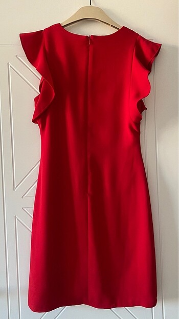 xs Beden Koton kırmızı kısa elbise