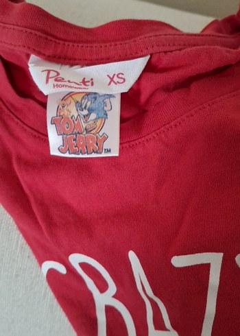 Kız Çocuk Kırmızı Uzun Kollu Baskılı Tişört xs beden - Görsel 2