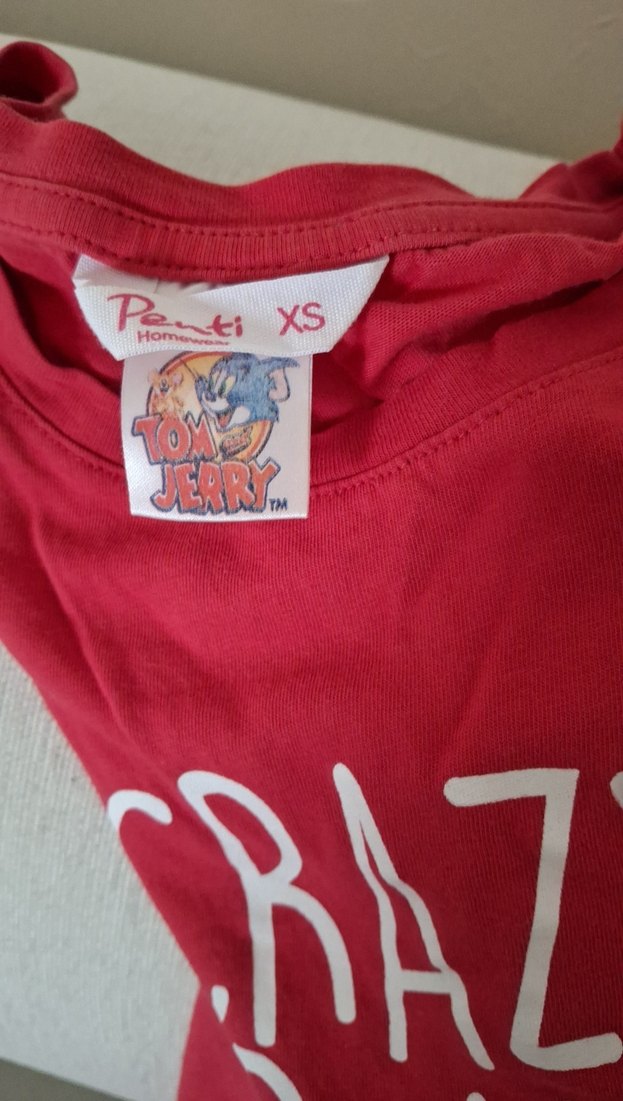 Kız Çocuk Kırmızı Uzun Kollu Baskılı Tişört xs beden - Görsel 2