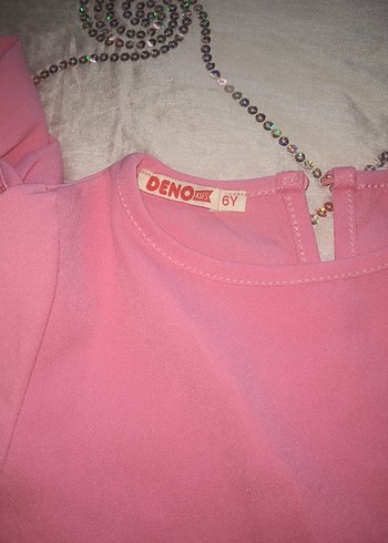 Pembe Baskılı Fırfırlı Kedi Desenli Elbise - Görsel 2