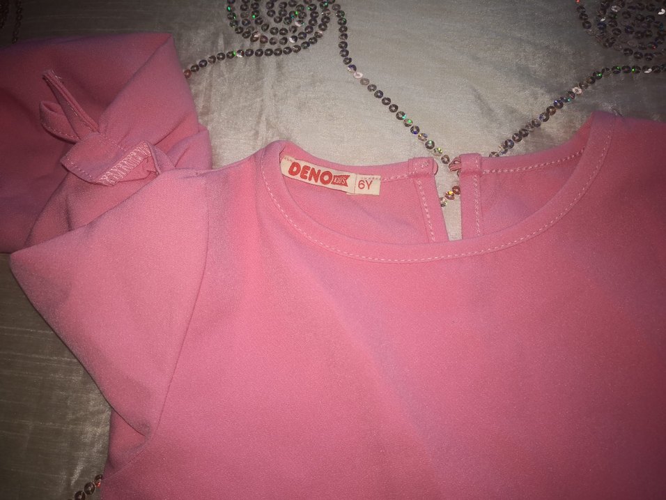 Pembe Baskılı Fırfırlı Kedi Desenli Elbise - Görsel 2