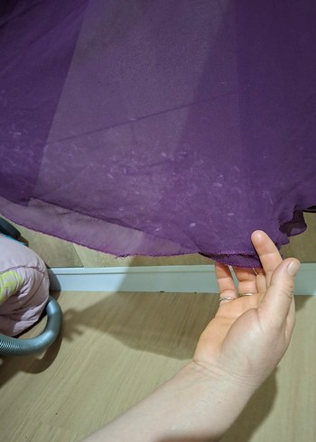 Mor Uzun Drapeli Abiye Elbise - Görsel 2