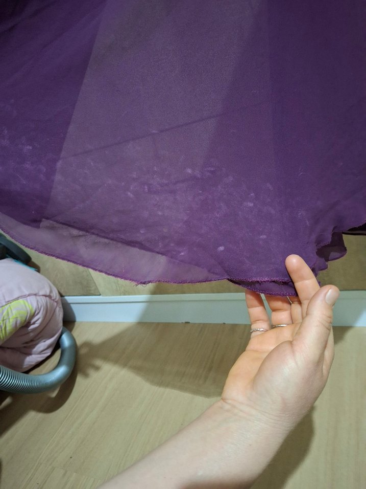 Mor Uzun Drapeli Abiye Elbise - Görsel 2