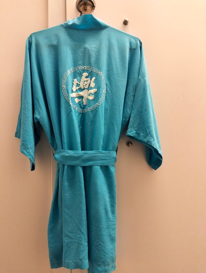 Şık Mavi Kadın Midi Boy kimona - Görsel 2