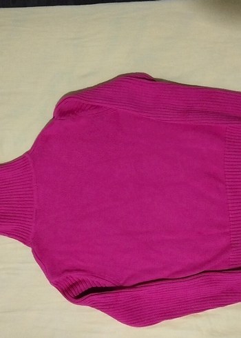 s Beden pembe Renk Kadın Pembe Boğazlı Triko Kazak