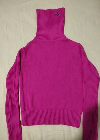 Kadın Pembe Boğazlı Triko Kazak