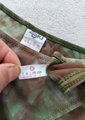 40 Beden Kadın Yeşil Bağlamalı Batik Bikini Takımı