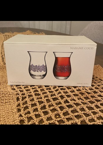 Madame Coco Bordo Çay Bardağı Seti 6'lı