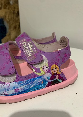 Flo Ayakkabı Mor Frozen Kız Çocuk Sandaletleri Velcro