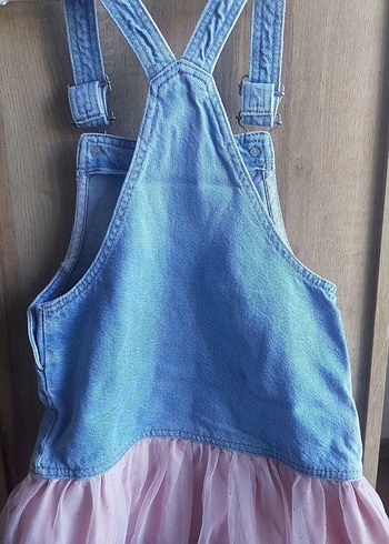 LC Waikiki Kız Çocuk Denim Askılı Elbise Pullu Cepli