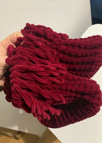 Bordo Örgü Kız Çocuk Ev Botu - Görsel 6