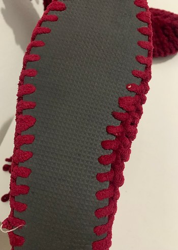 Bordo Örgü Kız Çocuk Ev Botu - Görsel 4