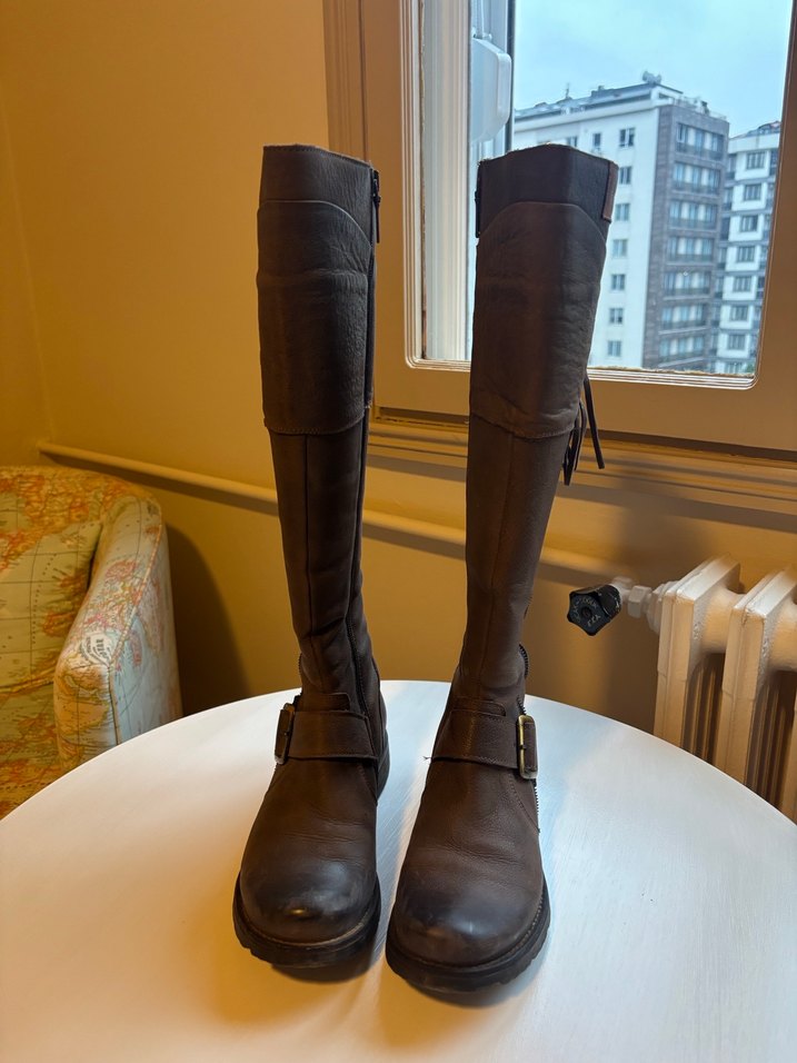 Kahverengi Deri Greyder Çizme - Görsel 2