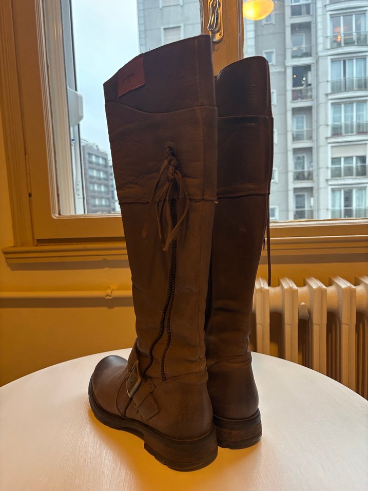 Kahverengi Deri Greyder Çizme - Görsel 3