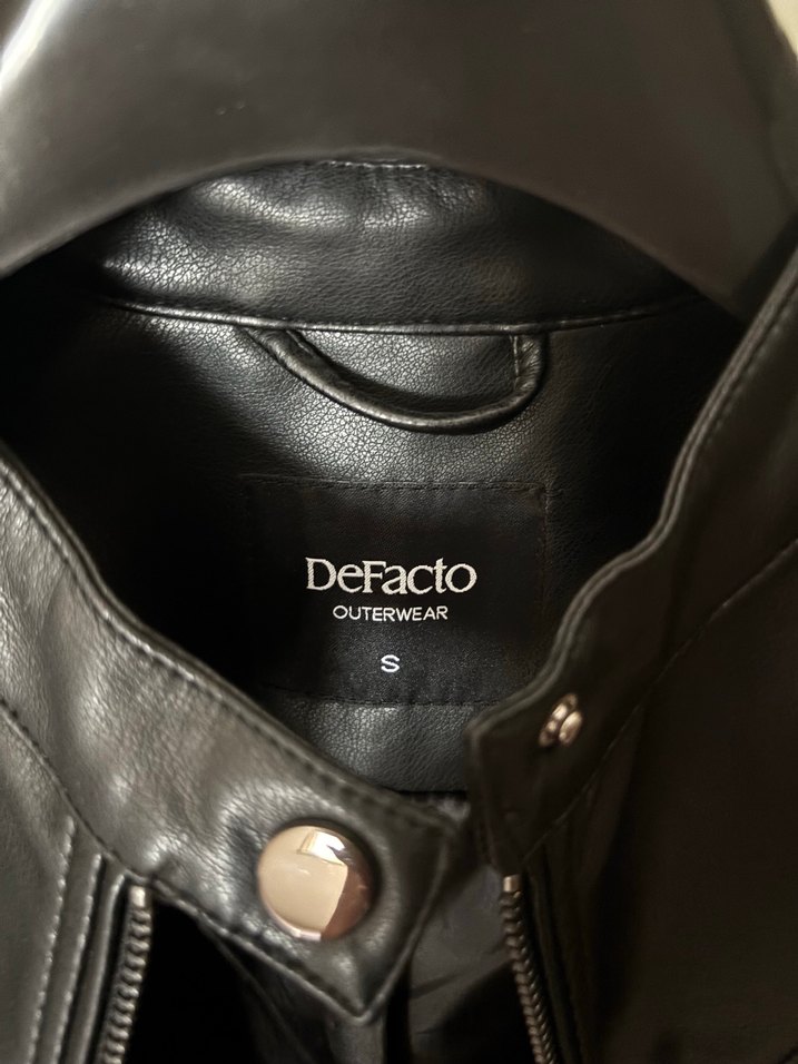 DEFACTO SİYAH DERİ CEKET - Görsel 2