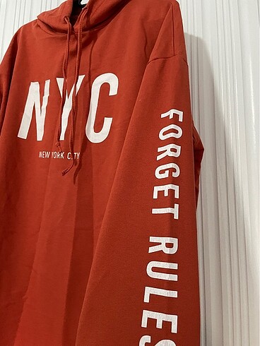 Diğer Turuncu Kapişonlu Sweatshirt