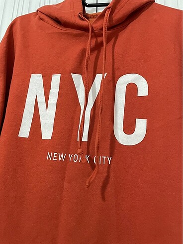 l Beden Turuncu Kapişonlu Sweatshirt