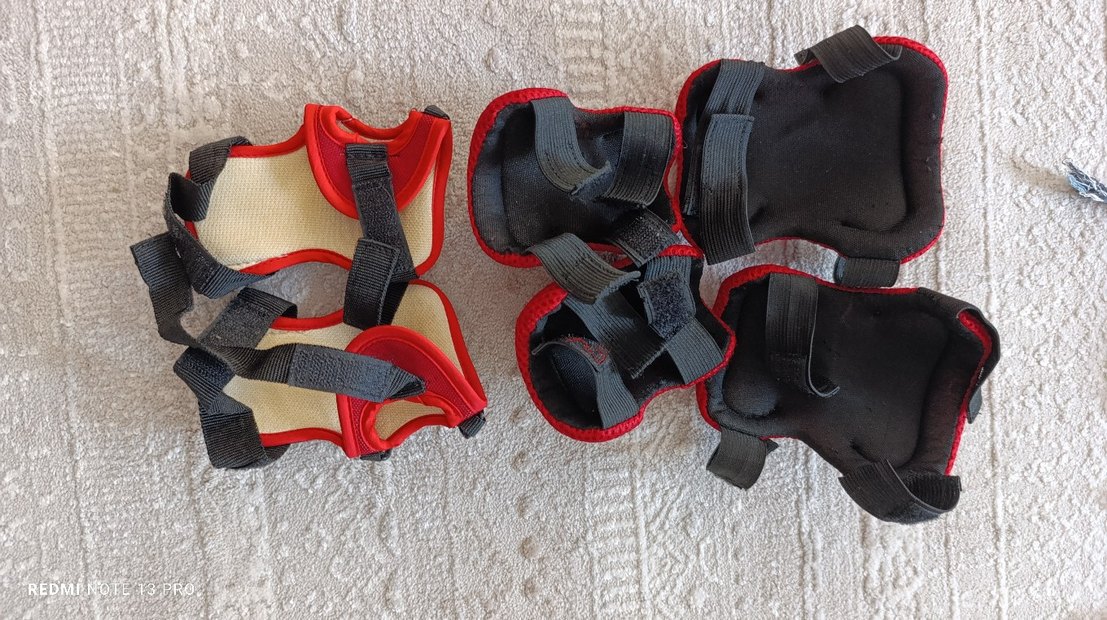 Kırmızı paten ve bisiklet Diz,dirsek ve el bileği Koruyucu - Görsel 3