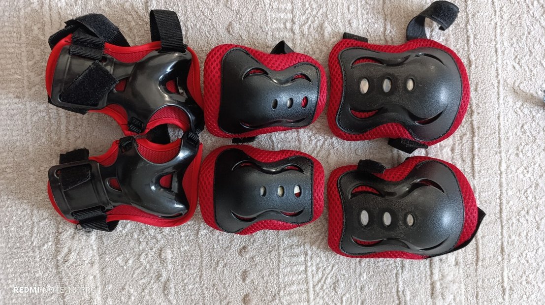 Kırmızı paten ve bisiklet Diz,dirsek ve el bileği Koruyucu - Görsel 2