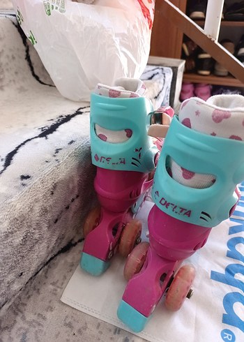 Kız Çocuk Pembe Baskılı Kaykay Pateni - Görsel 5