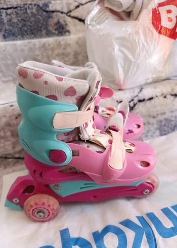 Kız Çocuk Pembe Baskılı Kaykay Pateni - Görsel 6