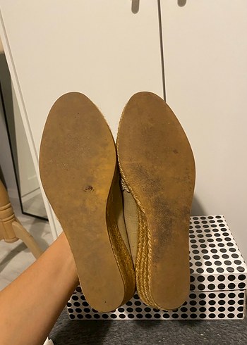 Bej Nakışlı Dantel Detaylı Dolgu Topuklu Kadın Espadril - Görsel 7