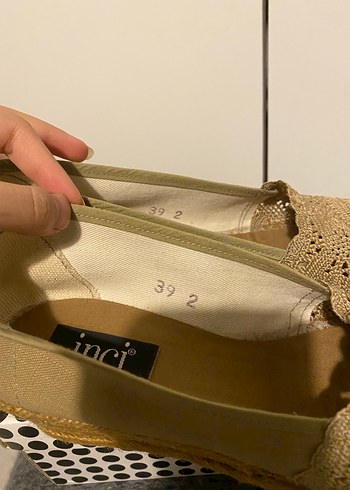 Bej Nakışlı Dantel Detaylı Dolgu Topuklu Kadın Espadril - Görsel 6