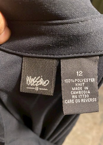 V Yaka Siyah Midi Ofis Elbisesi - Görsel 5